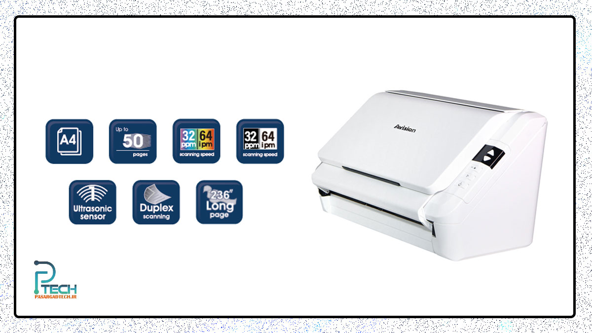 اسکنر ای ویژن مدل Avision AV332U نمای روبرو