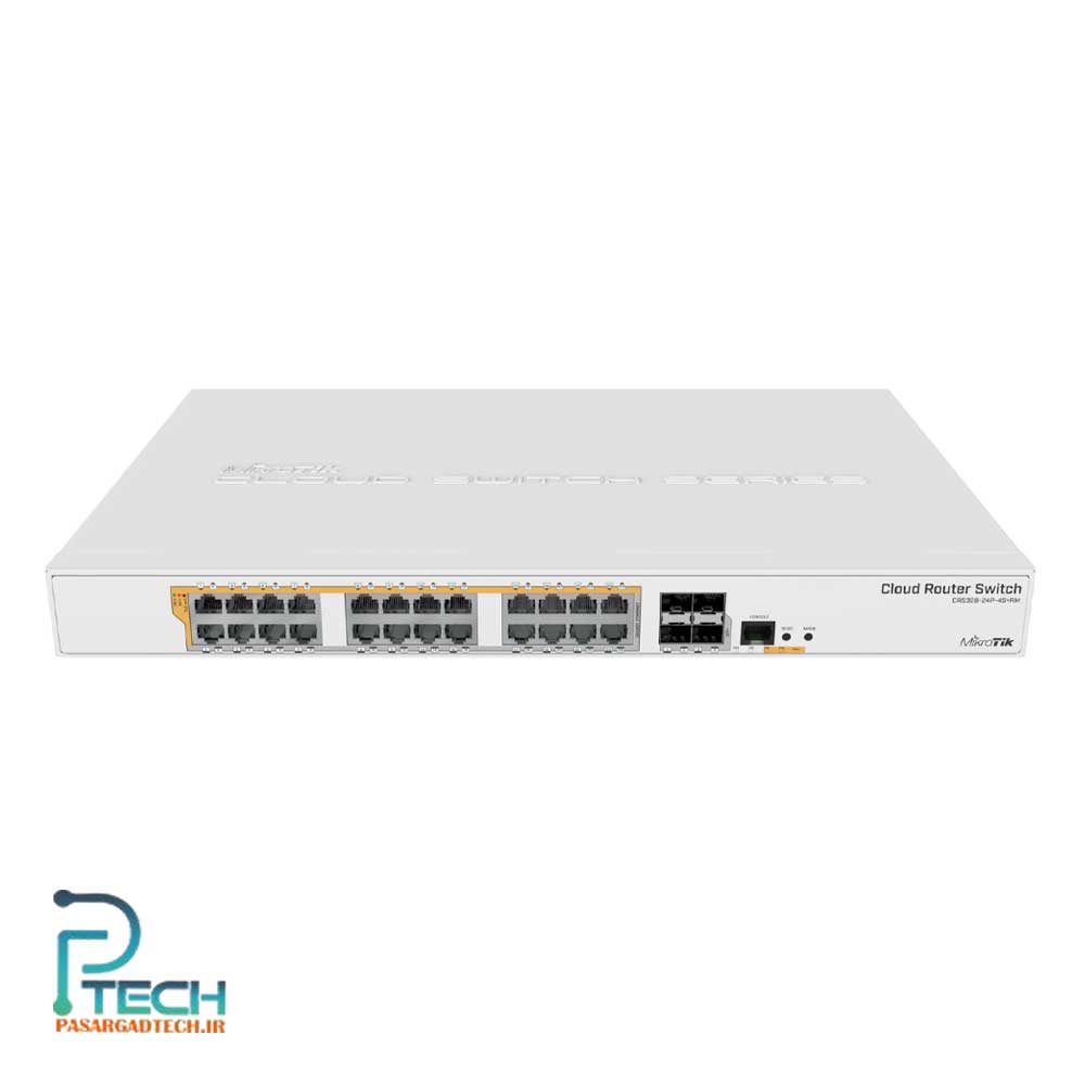 سوییچ میکروتیک ۲۴ پورت PoE مدل CRS328-24P-4S+RM